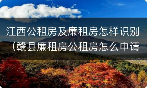 江西公租房及廉租房怎样识别（赣县廉租房公租房怎么申请）