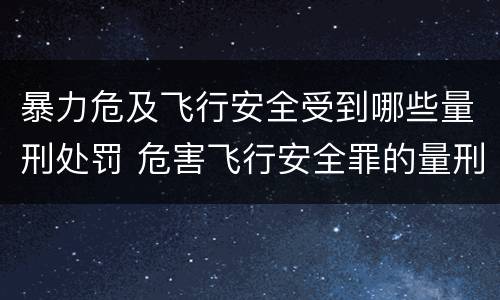 暴力危及飞行安全受到哪些量刑处罚 危害飞行安全罪的量刑标准