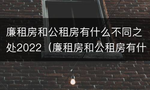 廉租房和公租房有什么不同之处2022（廉租房和公租房有什么不同?）