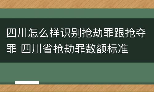 四川怎么样识别抢劫罪跟抢夺罪 四川省抢劫罪数额标准