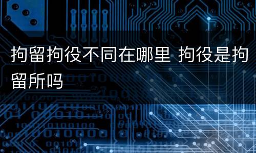 拘留拘役不同在哪里 拘役是拘留所吗