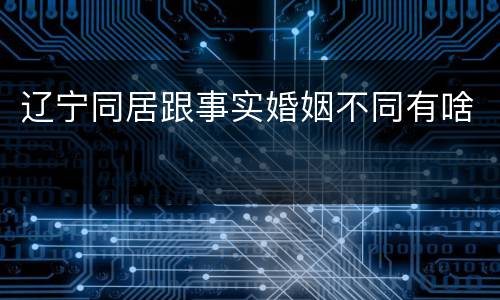 辽宁同居跟事实婚姻不同有啥