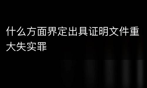 什么方面界定出具证明文件重大失实罪