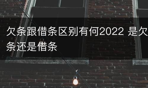 欠条跟借条区别有何2022 是欠条还是借条