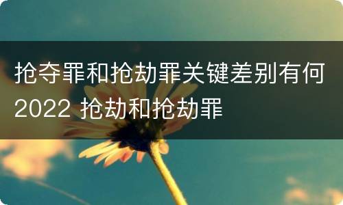 抢夺罪和抢劫罪关键差别有何2022 抢劫和抢劫罪