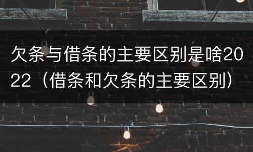欠条与借条的主要区别是啥2022（借条和欠条的主要区别）