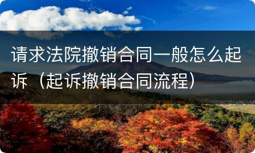 请求法院撤销合同一般怎么起诉（起诉撤销合同流程）