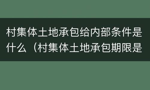 村集体土地承包给内部条件是什么（村集体土地承包期限是多久）