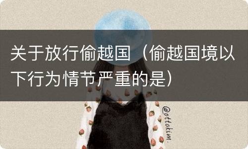 关于放行偷越国（偷越国境以下行为情节严重的是）