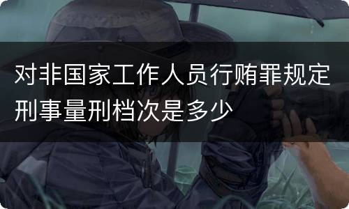 对非国家工作人员行贿罪规定刑事量刑档次是多少