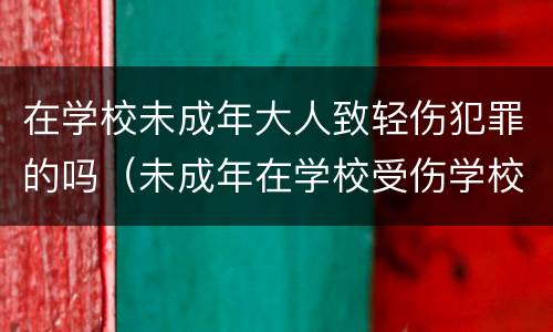 在学校未成年大人致轻伤犯罪的吗（未成年在学校受伤学校的责任）