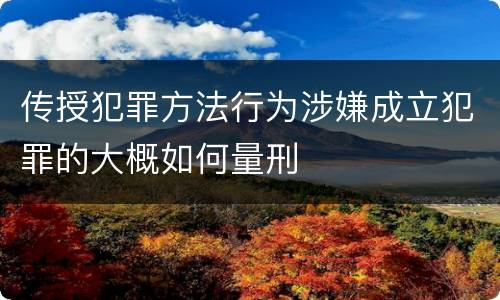 传授犯罪方法行为涉嫌成立犯罪的大概如何量刑