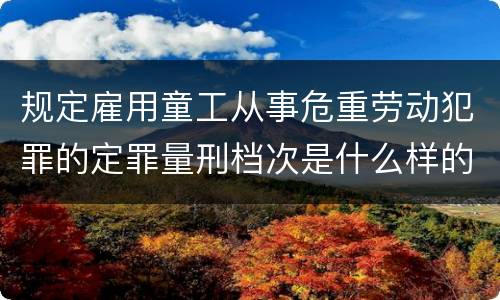 规定雇用童工从事危重劳动犯罪的定罪量刑档次是什么样的