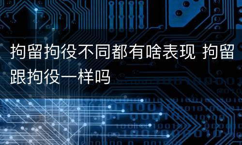拘留拘役不同都有啥表现 拘留跟拘役一样吗