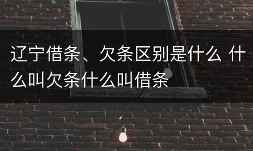 辽宁借条、欠条区别是什么 什么叫欠条什么叫借条
