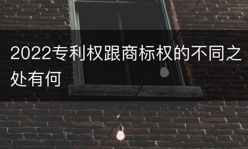 2022专利权跟商标权的不同之处有何