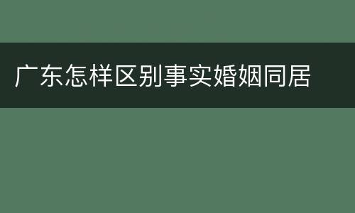 广东怎样区别事实婚姻同居