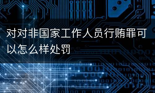 对对非国家工作人员行贿罪可以怎么样处罚