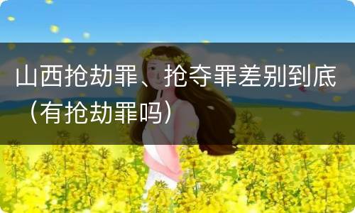 山西抢劫罪、抢夺罪差别到底（有抢劫罪吗）