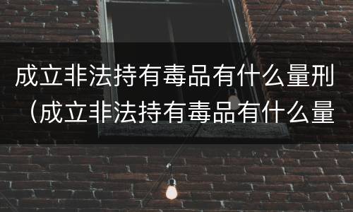 成立非法持有毒品有什么量刑（成立非法持有毒品有什么量刑规定）
