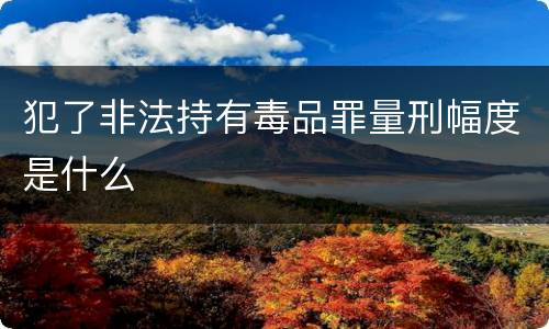 犯了非法持有毒品罪量刑幅度是什么