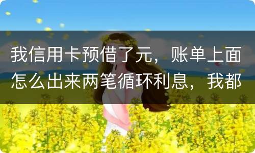 我信用卡预借了元，账单上面怎么出来两笔循环利息，我都是在还款期限之前全部还款的