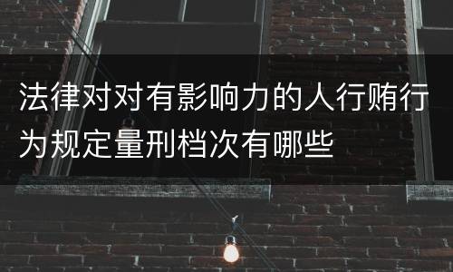 法律对对有影响力的人行贿行为规定量刑档次有哪些