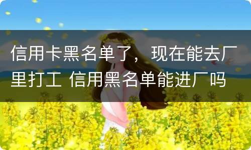 信用卡黑名单了，现在能去厂里打工 信用黑名单能进厂吗