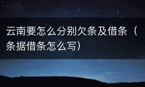 云南要怎么分别欠条及借条（条据借条怎么写）
