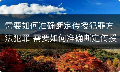 需要如何准确断定传授犯罪方法犯罪 需要如何准确断定传授犯罪方法犯罪记录
