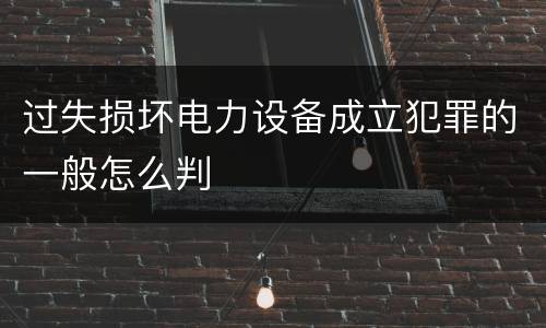 过失损坏电力设备成立犯罪的一般怎么判