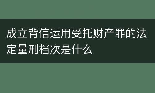 成立背信运用受托财产罪的法定量刑档次是什么