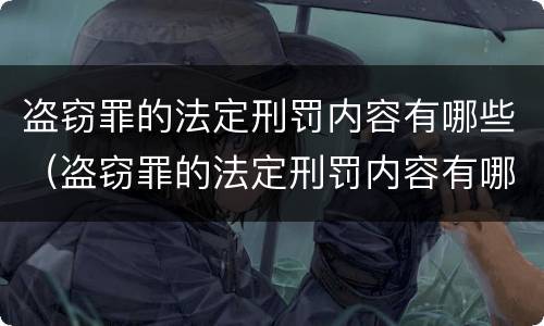 盗窃罪的法定刑罚内容有哪些（盗窃罪的法定刑罚内容有哪些呢）