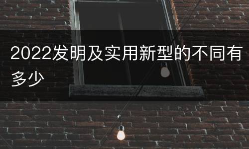2022发明及实用新型的不同有多少