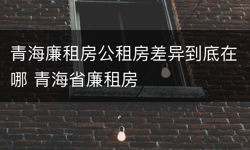 青海廉租房公租房差异到底在哪 青海省廉租房