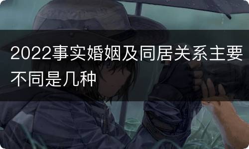 2022事实婚姻及同居关系主要不同是几种