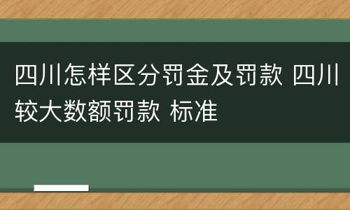 四川怎样区分罚金及罚款 四川较大数额罚款 标准