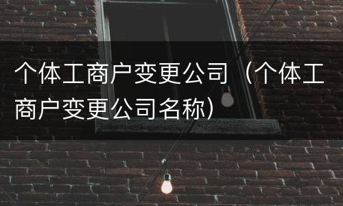个体工商户变更公司（个体工商户变更公司名称）