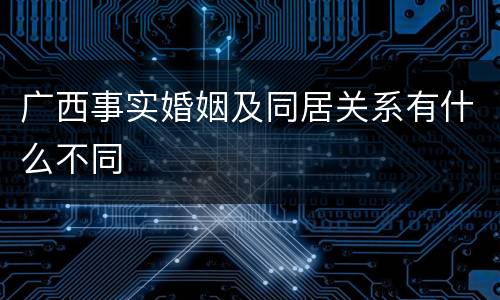 广西事实婚姻及同居关系有什么不同