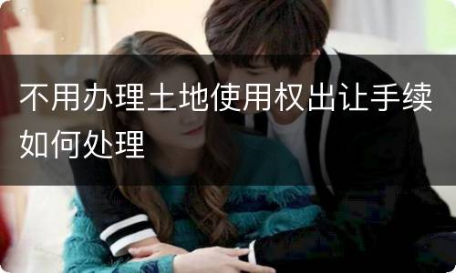 不用办理土地使用权出让手续如何处理