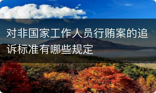 对非国家工作人员行贿案的追诉标准有哪些规定