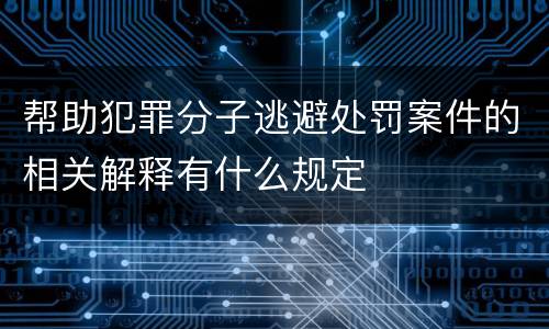 帮助犯罪分子逃避处罚案件的相关解释有什么规定