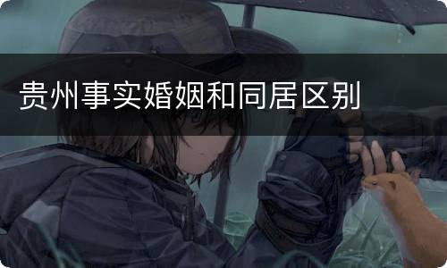 贵州事实婚姻和同居区别