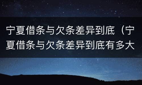 宁夏借条与欠条差异到底（宁夏借条与欠条差异到底有多大）