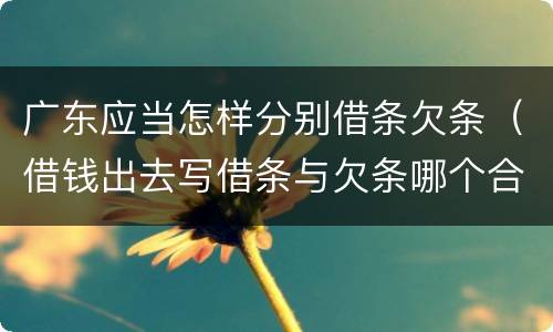 广东应当怎样分别借条欠条（借钱出去写借条与欠条哪个合法）