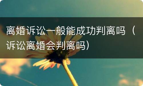 离婚诉讼一般能成功判离吗（诉讼离婚会判离吗）