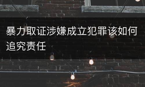 暴力取证涉嫌成立犯罪该如何追究责任