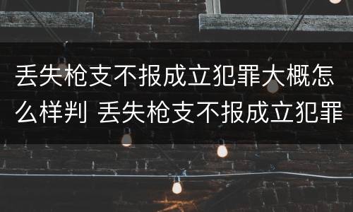 丢失枪支不报成立犯罪大概怎么样判 丢失枪支不报成立犯罪大概怎么样判刑呢