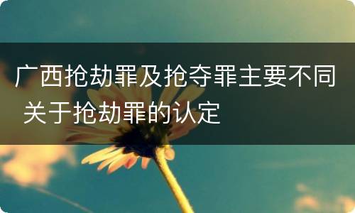 广西抢劫罪及抢夺罪主要不同 关于抢劫罪的认定