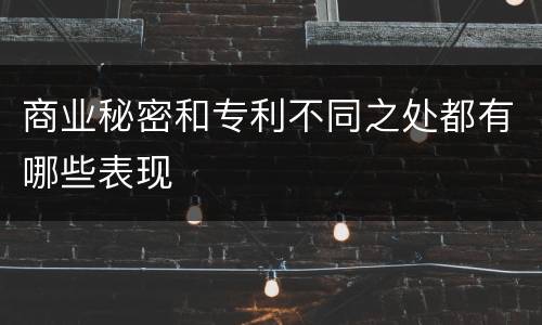 商业秘密和专利不同之处都有哪些表现